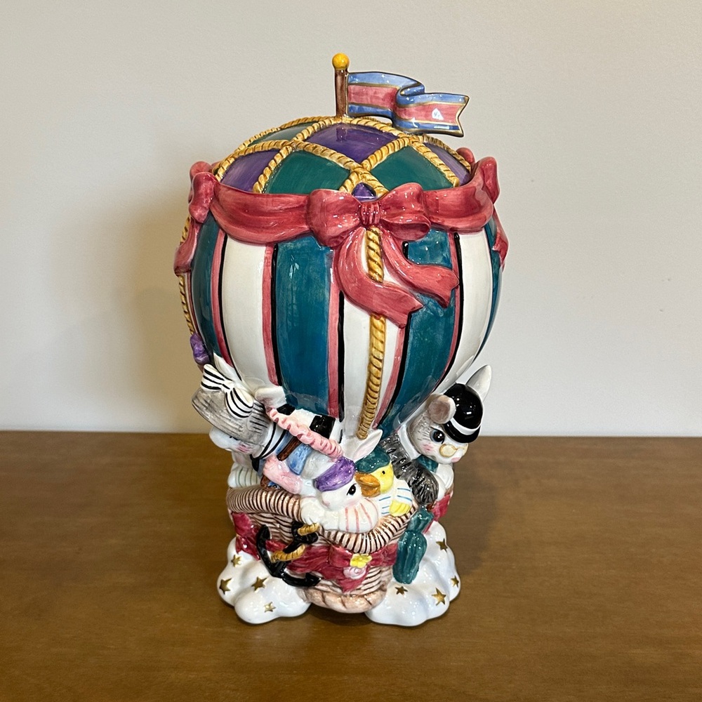 Fitz and Floyd ballooning buddies cookie jar